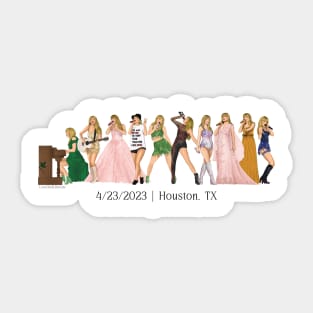 4/23 Houston Iconic Outfits Eras Lineup Sticker